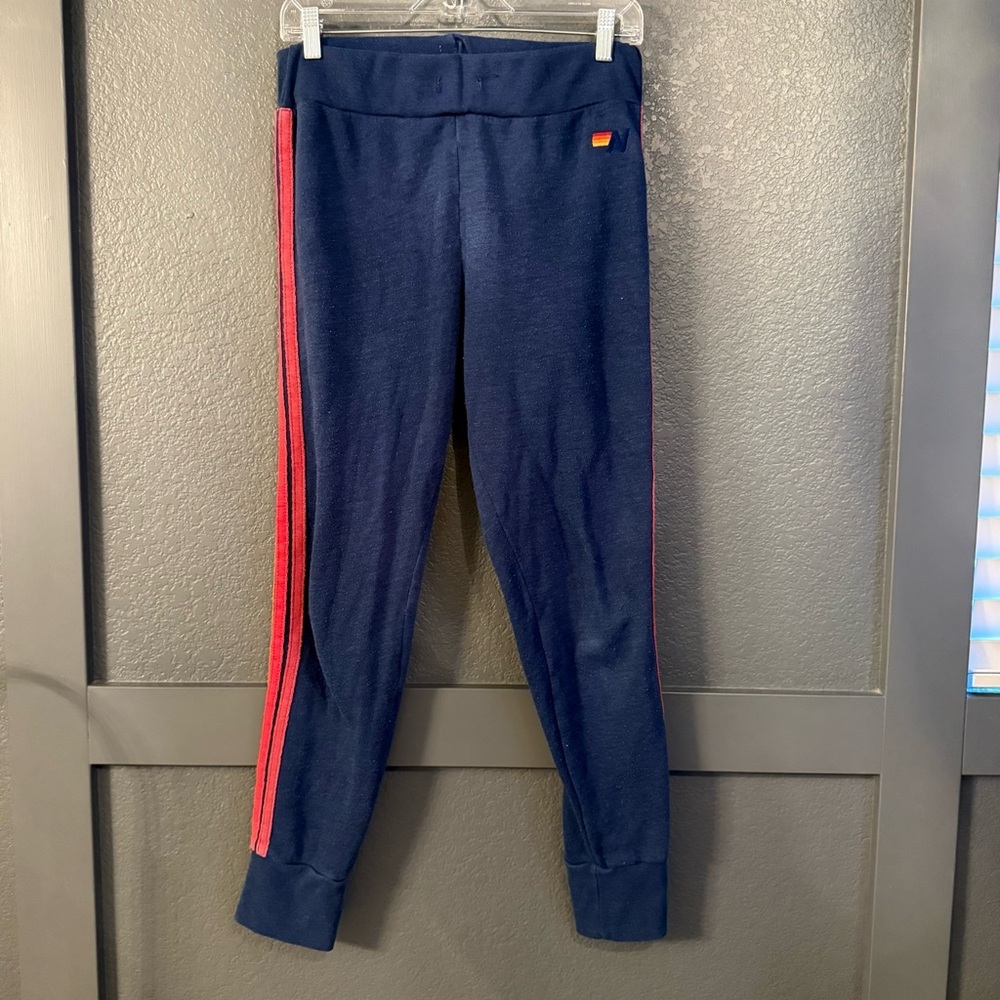 AVIATOR NATION • Navy 4 stripe joggers - small